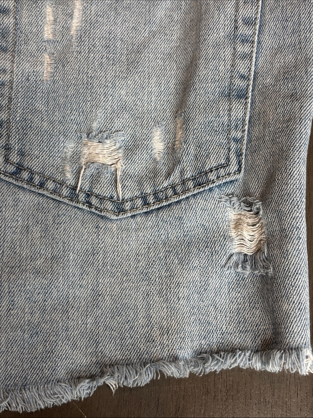 💙 JBD Light Blue Distressed Denim Shorts Women’s Large Stretch 10" Rise💙 - Picture 6 of 10
